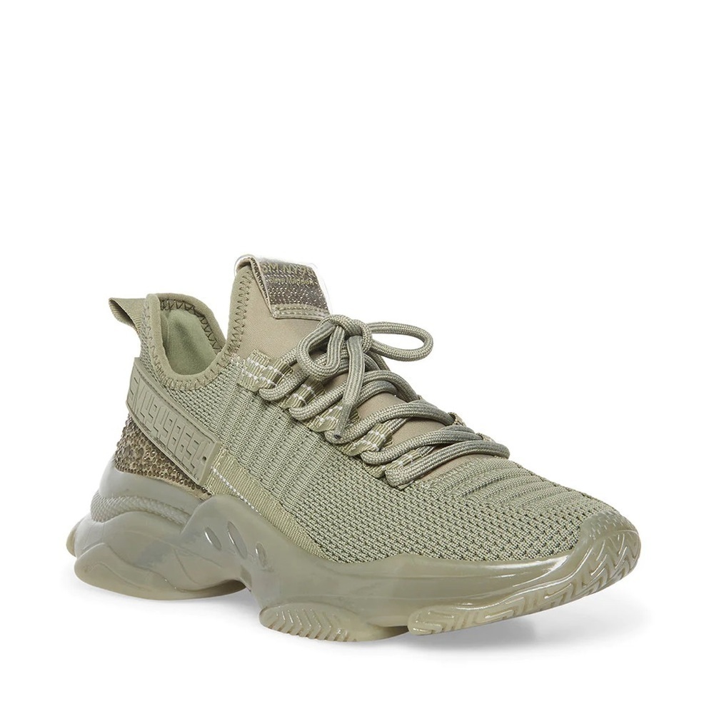 Steve Madden Maxima Monochrome Knit Sneaker in Green Mult Size 5.5